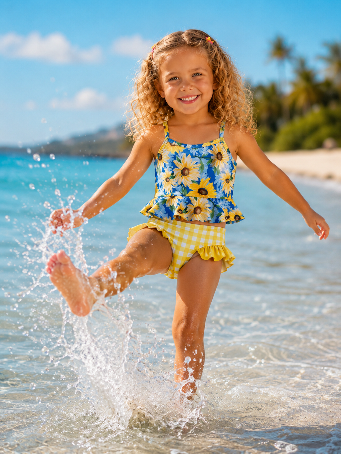 Sunflower Tankini Swimsuit Set