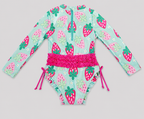 Toddler Girls Strawberry One-Piece Rashguard Swimsuit