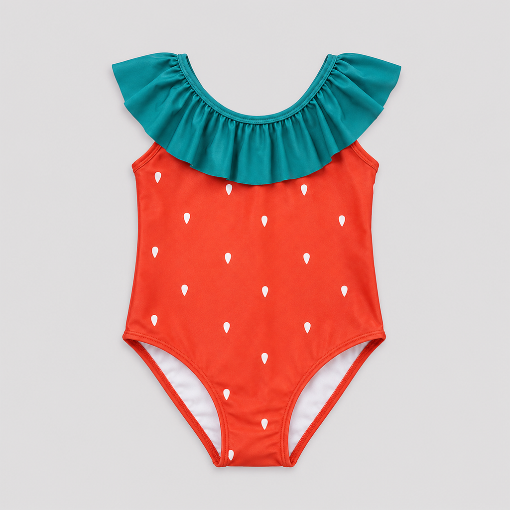 Girls Strawberry One-Piece Swimsuit