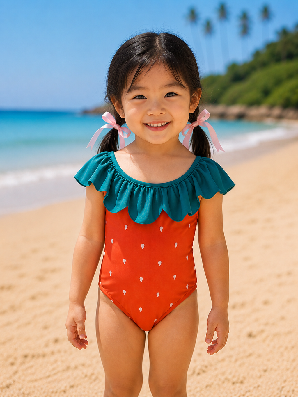 Girls Strawberry One-Piece Swimsuit
