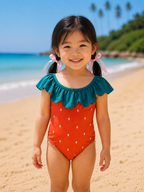 Girls Strawberry One-Piece Swimsuit