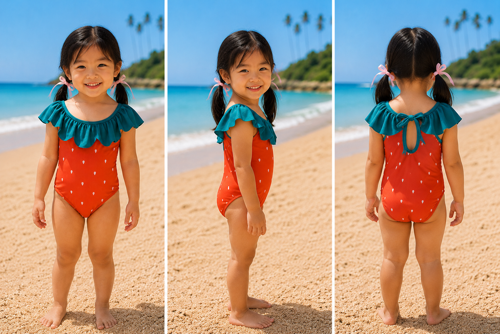 Girls Strawberry One-Piece Swimsuit