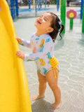 Toddler Girls Seahorse One-Piece Rashguard Swimsuit